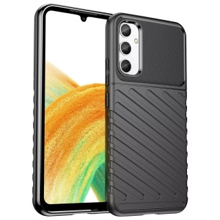 Odolnější gumové pouzdro Armored Thunder na mobil Samsung Galaxy A55 5G Černé