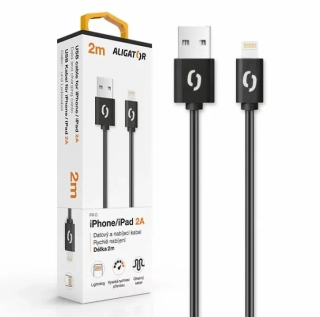 Datový kabel Aligátor s konektorem Lightning, 2m Black