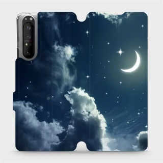 Knížkové flip pouzdro Mobiwear - Sony Xperia 1 II - V145P - Noční obloha a měsíc