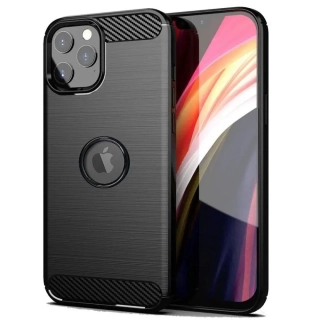 Silikonové pouzdro Coolcase CARBON na mobil Apple iPhone 12 / 12 Pro Černé