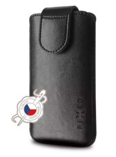 Univerzální kapsičkové pouzdro FIXED Sarif vel. 6XL+ (Plus) na mobily, PU kůže, černé
