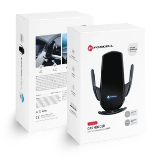 Držák do auta Forcell HS1 s Qi nabíjením 15W - černý