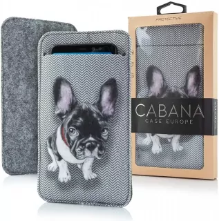 Univerzální kapsičkové pouzdro SLIM UP FELT POUCH CABANA Buldoček 14x20cm pro tablety do 7 palců