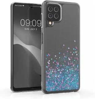 Třpytkové pouzdro kwmobile Flowing Liquid na mobil Samsung Galaxy A22 4G - Gold