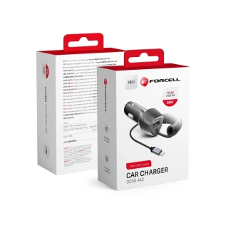 FORCELL Carbon CC50-1AC nabíječka do auta USB-C + USB