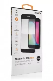 Ochranné tvrzené sklo Aligátor Glass Print pro Motorola Moto G52 5G, na celý displej, černé