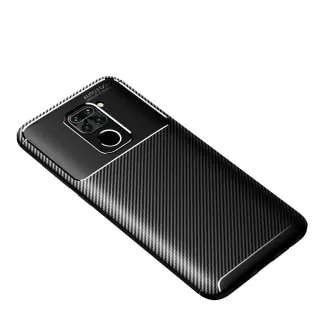 Silikonové pouzdro Premium Coolcase Carbon na mobil Xiaomi Redmi Note 9 Černé
