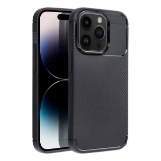 Silikonové pouzdro Premium Coolcase Carbon na mobil Apple iPhone 14 Pro Černé