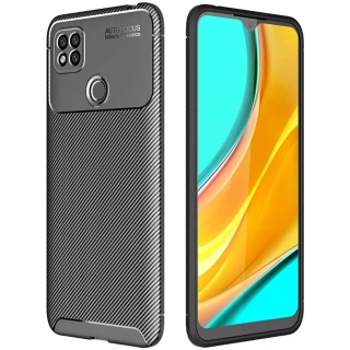 Silikonové pouzdro Premium Coolcase Carbon na mobil Xiaomi Redmi 9C Černé