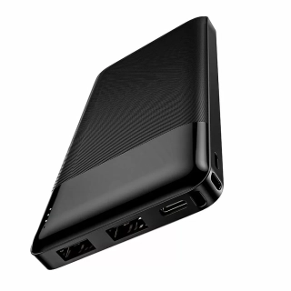 Powerbanka HOCO J72 Power bank LCD 2A 2xUSB + USC-C 10 000 mAh černá