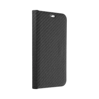 Luxusní flip pouzdro Luna Coolcase Carbon Book na mobil Apple iPhone 14 Pro Černé