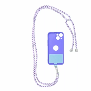 Univerzální dlouhý popruh SWING 6mm Crossbody přes rameno nebo kolem krku - bílo fialový