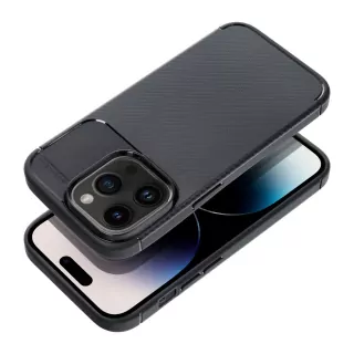 Silikonové pouzdro Premium Coolcase Carbon na mobil Apple iPhone 15 Pro Černé