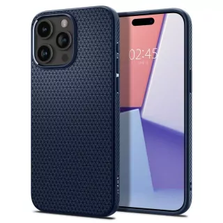 Silikonové pouzdro SPIGEN Liquid Air na mobil Apple iPhone 15 Pro Modré