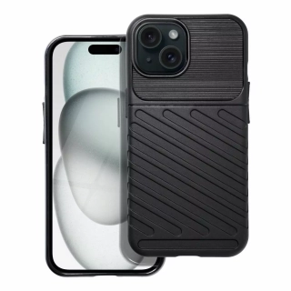 Odolnější gumové pouzdro Thunder na mobilní telefon Apple iPhone 15 Černé