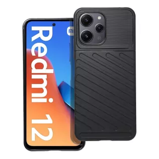 Odolnější gumové pouzdro Armored Thunder na mobilní telefon Xiaomi Redmi 12 4G / 5G Černé