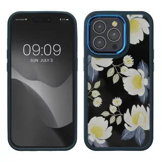 Pouzdro KWmobile Crystal Hard Case na mobil Apple iPhone 14 Pro Max - kytičky - VÝPRODEJ