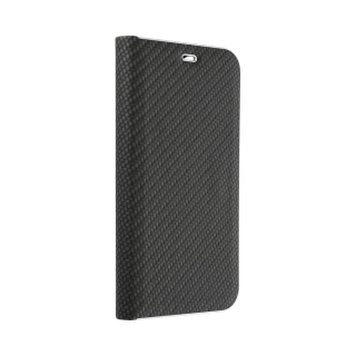 Luxusní flip pouzdro Luna Coolcase Carbon na mobil Samsung Galaxy A35 5G Černé