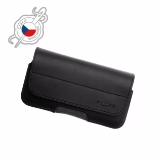 Horizontální kožené univerzální pouzdro na opasek FIXED Posh, pravá kůže, vel. 6XL, černé