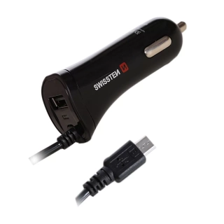 Univerzální CL nabíječka do auta SWISSTEN s konektorem Micro USB a USB, 2,4A