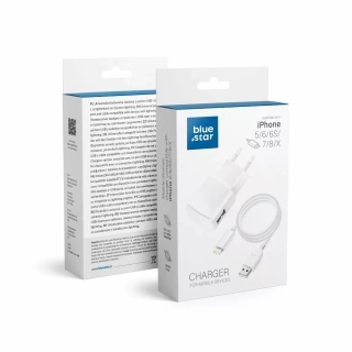 Rozpojitelná nabíječka do sítě Blue Star s konektorem Apple Lightning - USB 1A, bílá