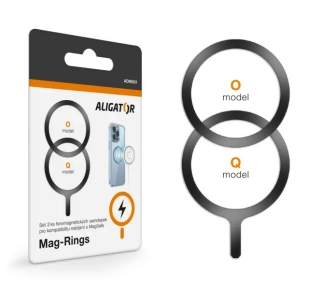 Set 2ks feromagnetických samolepek Aligator Mag-Rings, Magsafe kompatibilní, černé