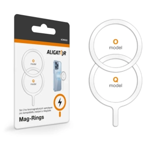 Set 2ks feromagnetických samolepek Aligator Mag-Rings, Magsafe kompatibilní, bílé