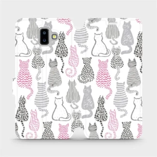 Knížkové flip pouzdro Mobiwear - Samsung Galaxy J6 Plus 2018 - MX01S Kočičí zádíčka
