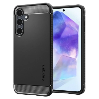 Silikonové pouzdro SPIGEN Rugged Armor na mobil Samsung Galaxy A55 5G Černé