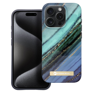 Prémiové pouzdro FORCELL F-PROTECT Mirage 4D s MagSafe na mobil Apple iPhone 15 Pro - Jade marble
