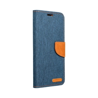 Luxusní flipové pouzdro Coolcase Canvas pro Samsung Galaxy A55 5G navy modré