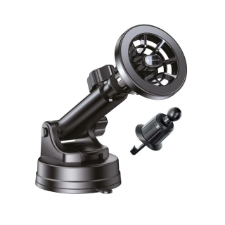 Univerzální magnetický držák FORCELL F-Grip PrecisionX na sklo / do mřížky / na palubní desku a podporou MagSafe, černý