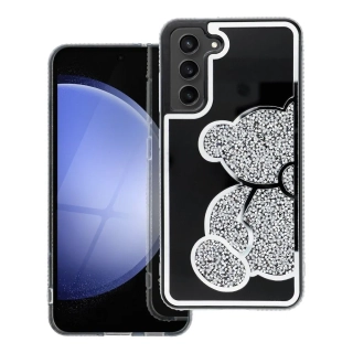 Třpytivé pouzdro Coolcase TEDDY BEAR  - Samsung Galaxy A35 5G stříbrné