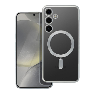 Silikonové pouzdro Matte Mag Cover - Samsung Galaxy S24 s podporou MagSafe - silver