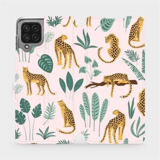 Knížkové flip pouzdro Mobiwear - Samsung Galaxy A22 4G - MP07S Leopardi - VÝPRODEJ
