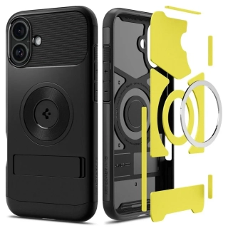 Odolné pouzdro SPIGEN SLIM ARMOR MAG s MagSafe - Apple iPhone 16 - Black se stojánkem