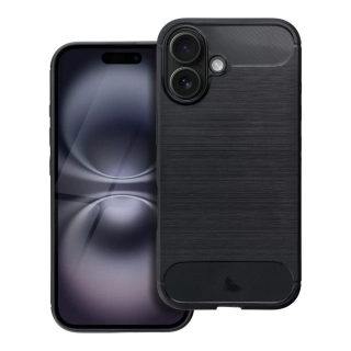 Silikonové pouzdro Carbon na mobil Apple iPhone 16 Černé