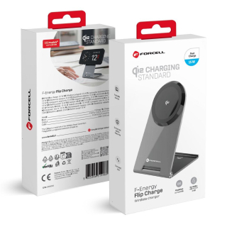 Dokovací stanice Forcell Flip Charge Qi2 15W stříbrná
