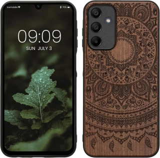 Kwmobile dřevěné pouzdro Samsung Galaxy A15 4G / 5G - Indian Sun