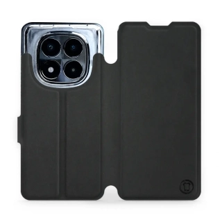 Flipové pouzdro Mobiwear Semiš - Xiaomi Redmi Note 14 Pro 5G - Černé