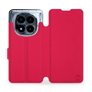 Flipové pouzdro Mobiwear Semiš - Xiaomi Redmi Note 14 Pro 5G - Rudé & Béžové