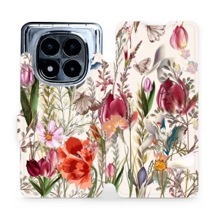 Flipové pouzdro Mobiwear - Xiaomi Redmi Note 14 Pro 5G - MP01S Rozkvetlá louka