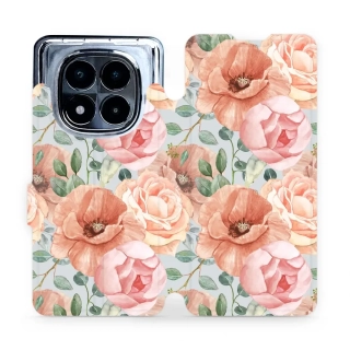 Flipové pouzdro Mobiwear - Xiaomi Redmi Note 14 Pro 5G - MP02S Pastelové květy