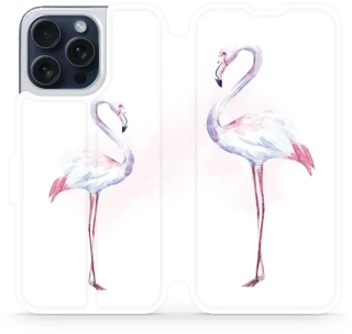 Knížkové flip pouzdro Mobiwear - Apple iPhone 15 Pro Max - M005S Plameňáci - VÝPRODEJ