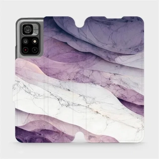 Knížkové flip pouzdro Mobiwear - Xiaomi POCO M4 Pro 5G / Xiaomi Redmi Note 11S 5G - VP31S Bílý a fialový mramor - VÝPRODEJ