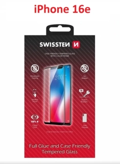 Ochranné sklo SWISSTEN FULL GLUE na celý displej Apple iPhone 16e / iPhone 17e - case friendly (8595217492721)
