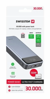 Swissten POWER BANK 30000 MAH PRO NOTEBOOKY 133W POWER DELIVERY GREY
