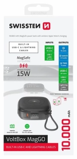Powerbanka Swissten Voltbox MagGo 10000 mAh – MagSafe + Apple Watch