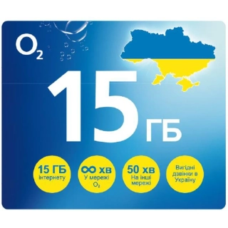 O2 SIM Ukrajina – 15 GB dat, volání UA, kredit 50 Kč