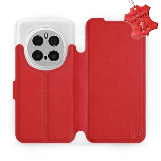 Kožené flip pouzdro Mobiwear - Honor Magic7 Pro 5G - Červené